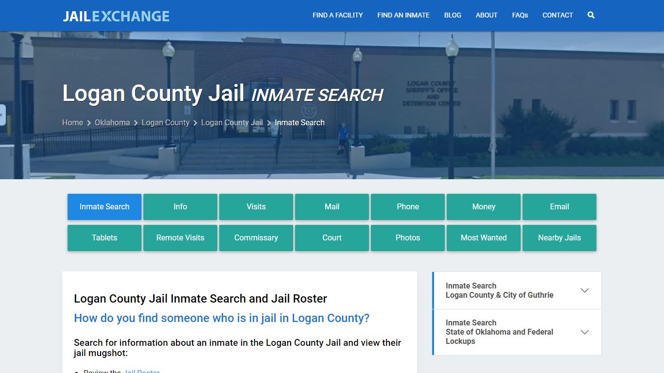 Inmate Search: Roster & Mugshots - Logan County Jail, OK